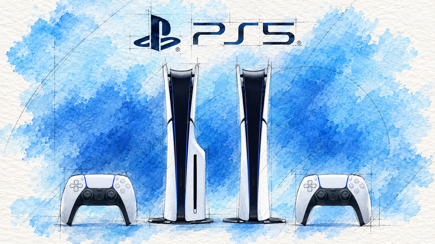 Imagem oficial do PlayStation 5 tratada no filtro visual do Korvo.